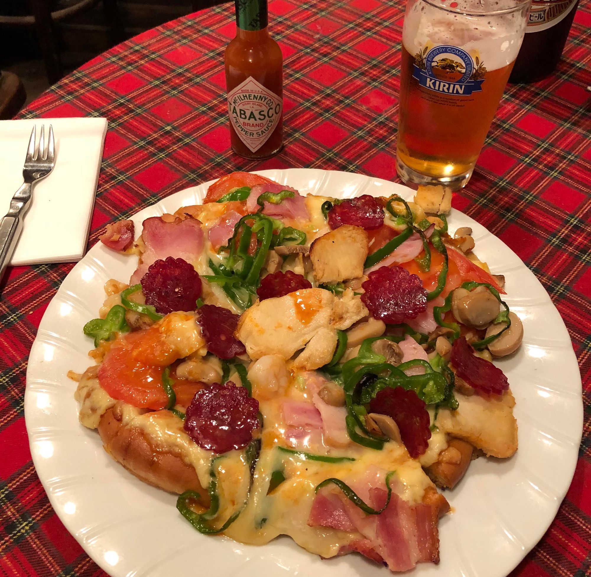 Shizuoka City, Japan: A Manhole Cover, Cherry Blossoms, Pizza